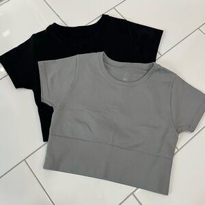 Aerie Black and Gray Athletic Crop Tops